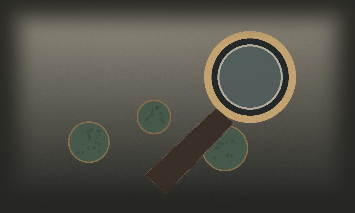 A plain jeweller’s loupe resting beside several indistinct small discs