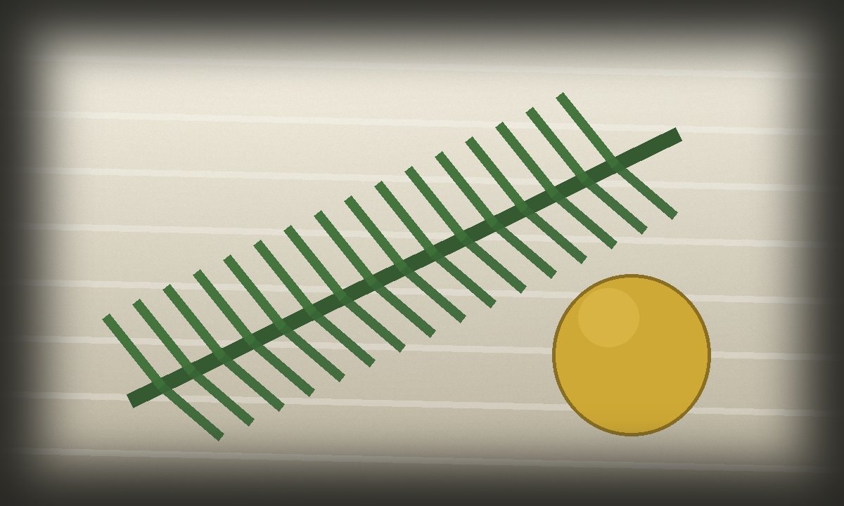 A green palm frond and yellow citron on folded white linen